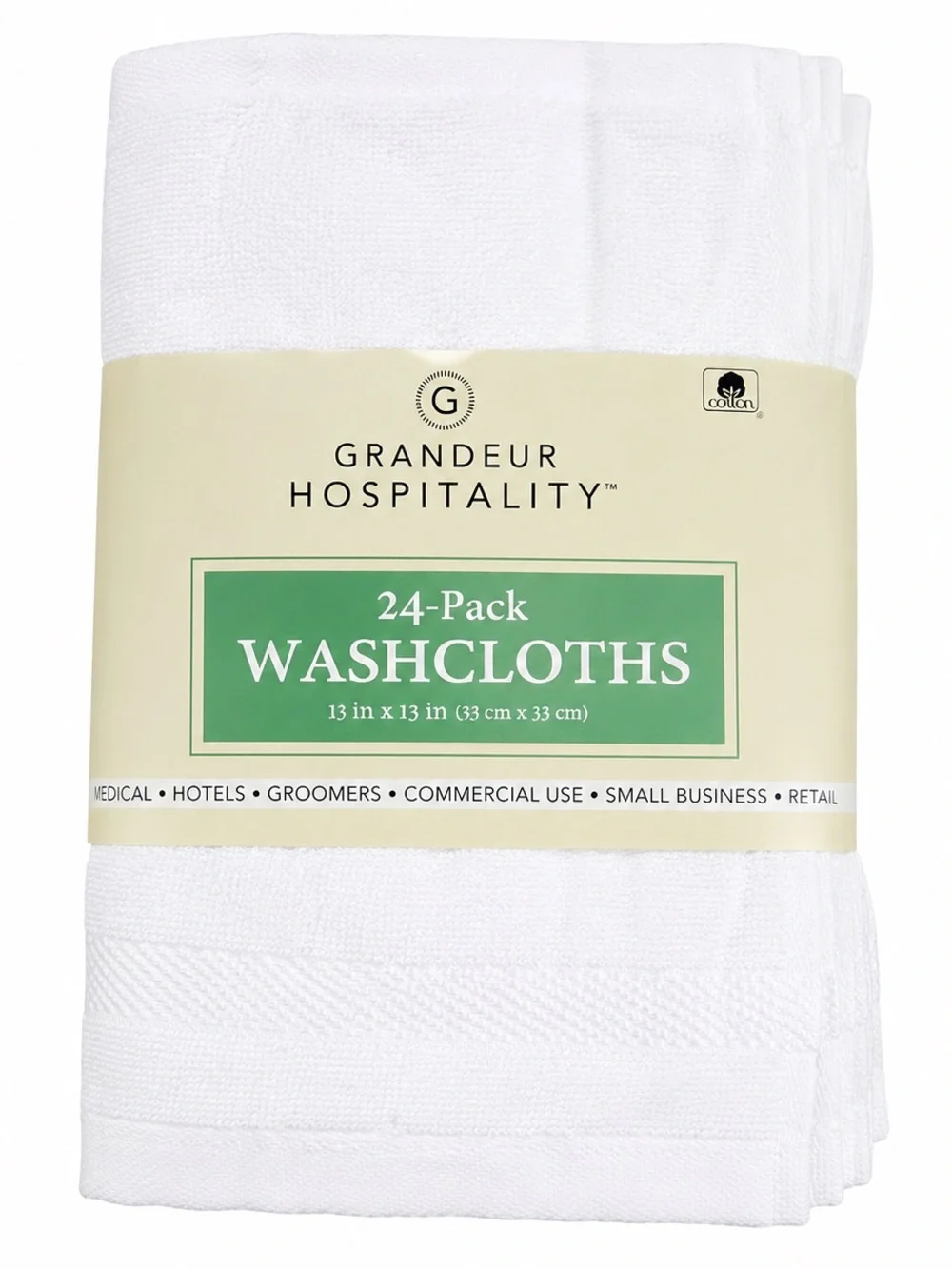 Grandeur Hospitality 24-Pack Cotton Washcloths New